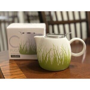Tea Forte Pugg 24 Ounce Teapot Tea For Two Spring Grass New In Box White Green